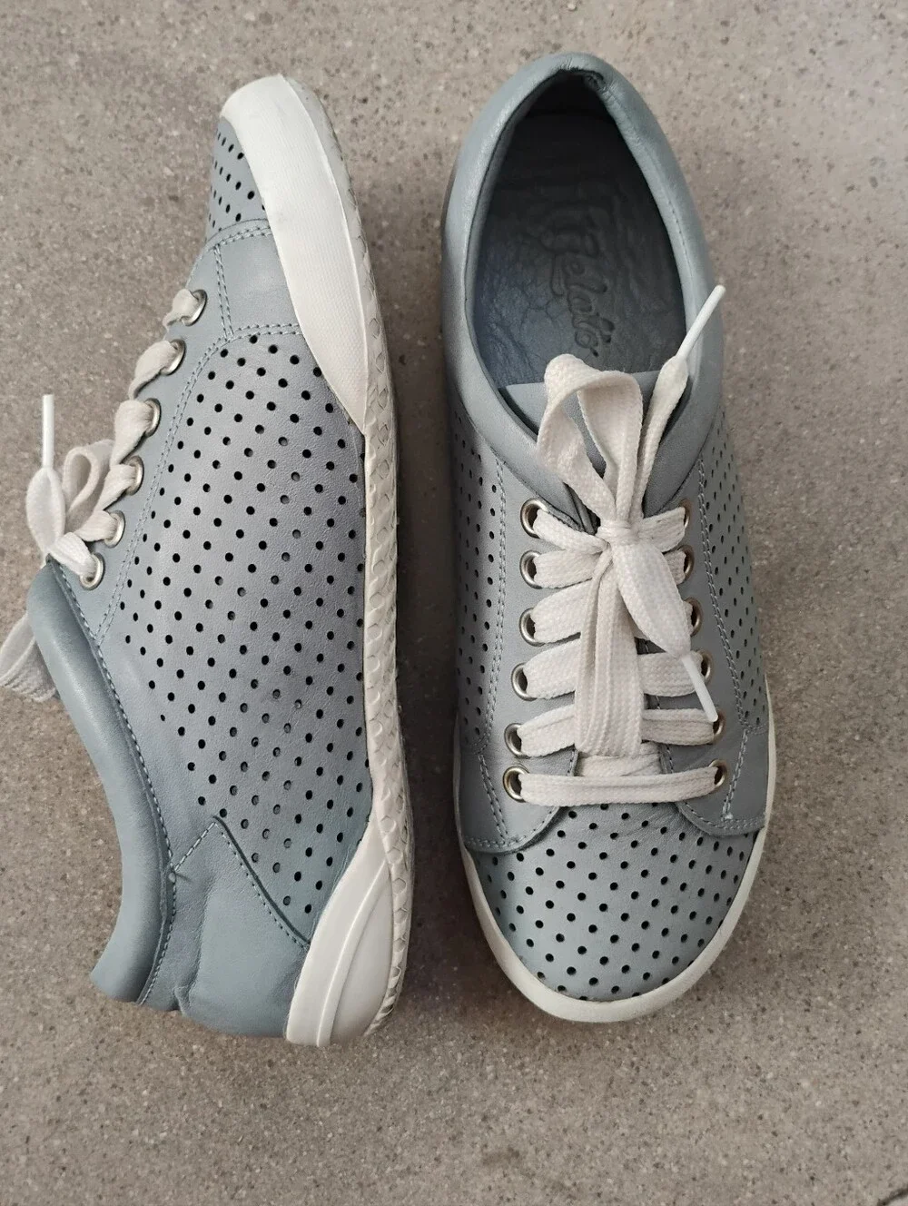 Gelato Teejay Dusty Blue Perforated Lace-Up Women’s Sneakers